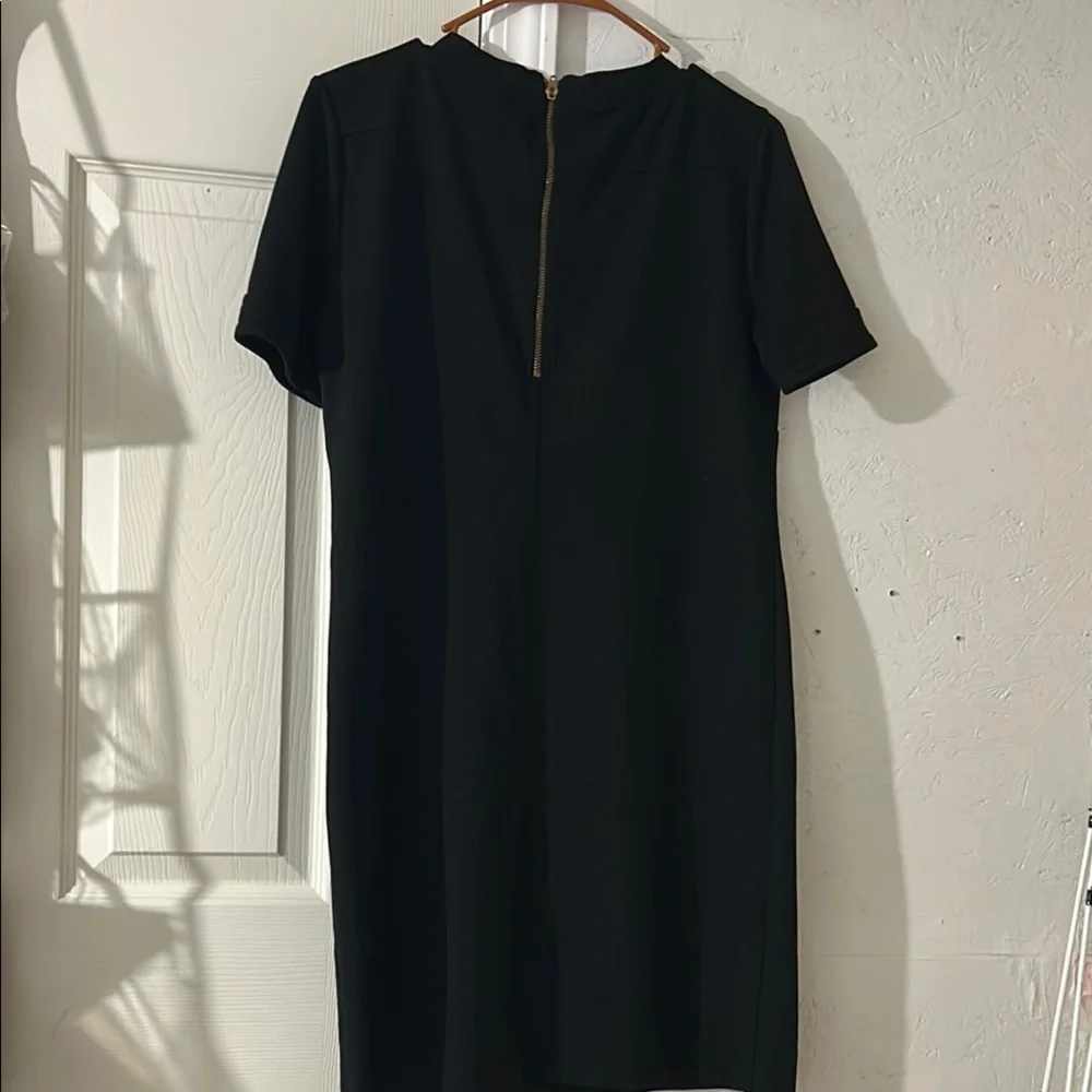 J. Crew Black and Gold Sheath Mini Dress